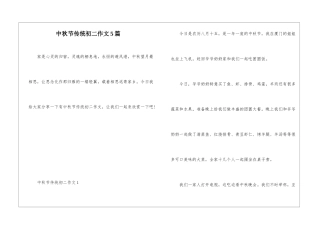 中秋节传统初二作文5篇