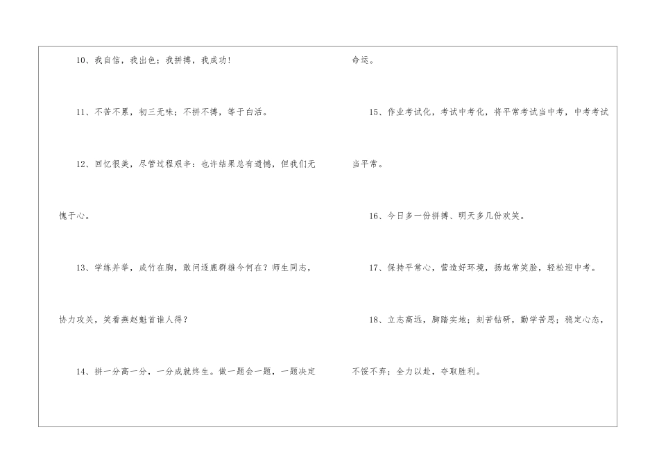 中考冲刺励志标语汇总_第2页