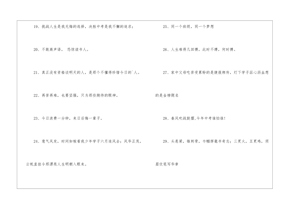 中考冲刺励志标语汇总_第3页