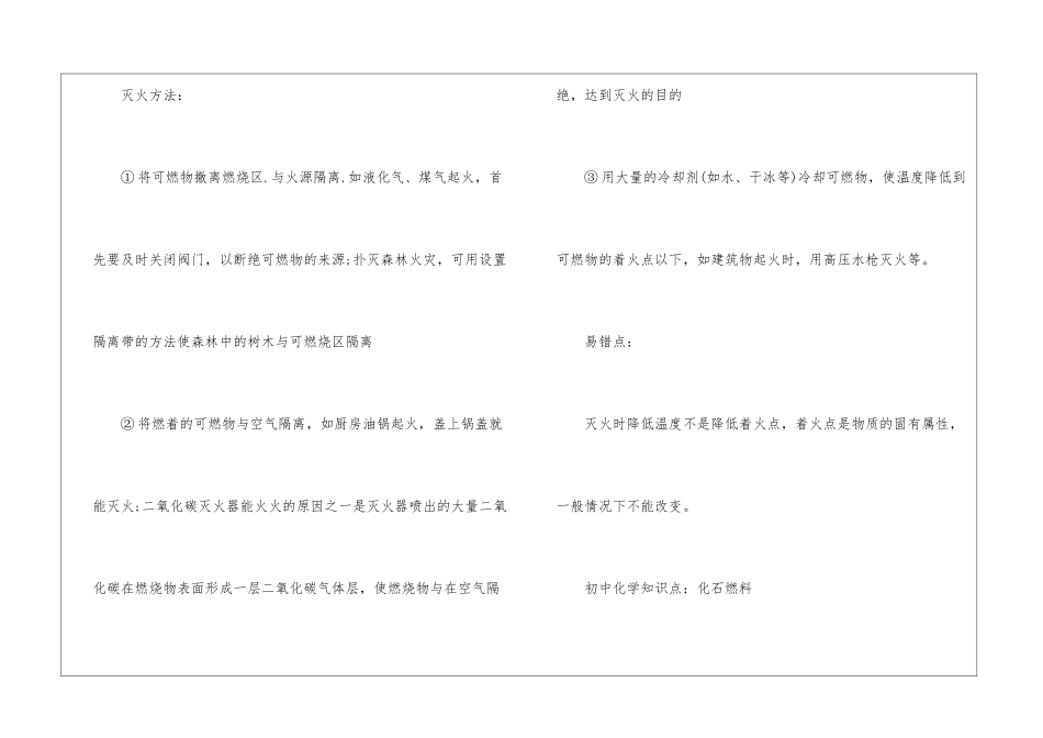 中考化学灭火原理与化石燃料3篇_第3页