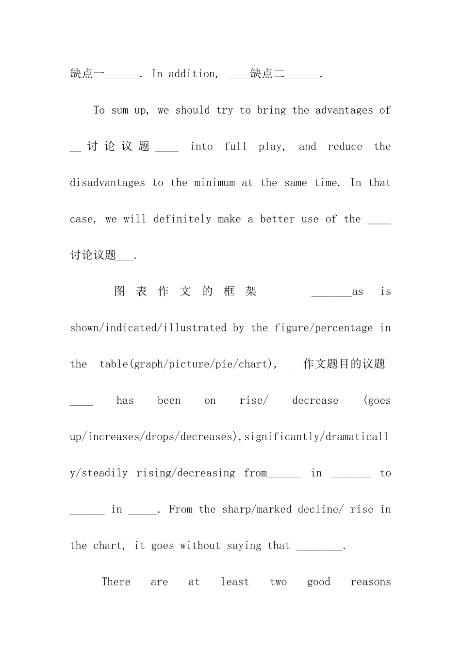 中考英语写作常用框架_第3页