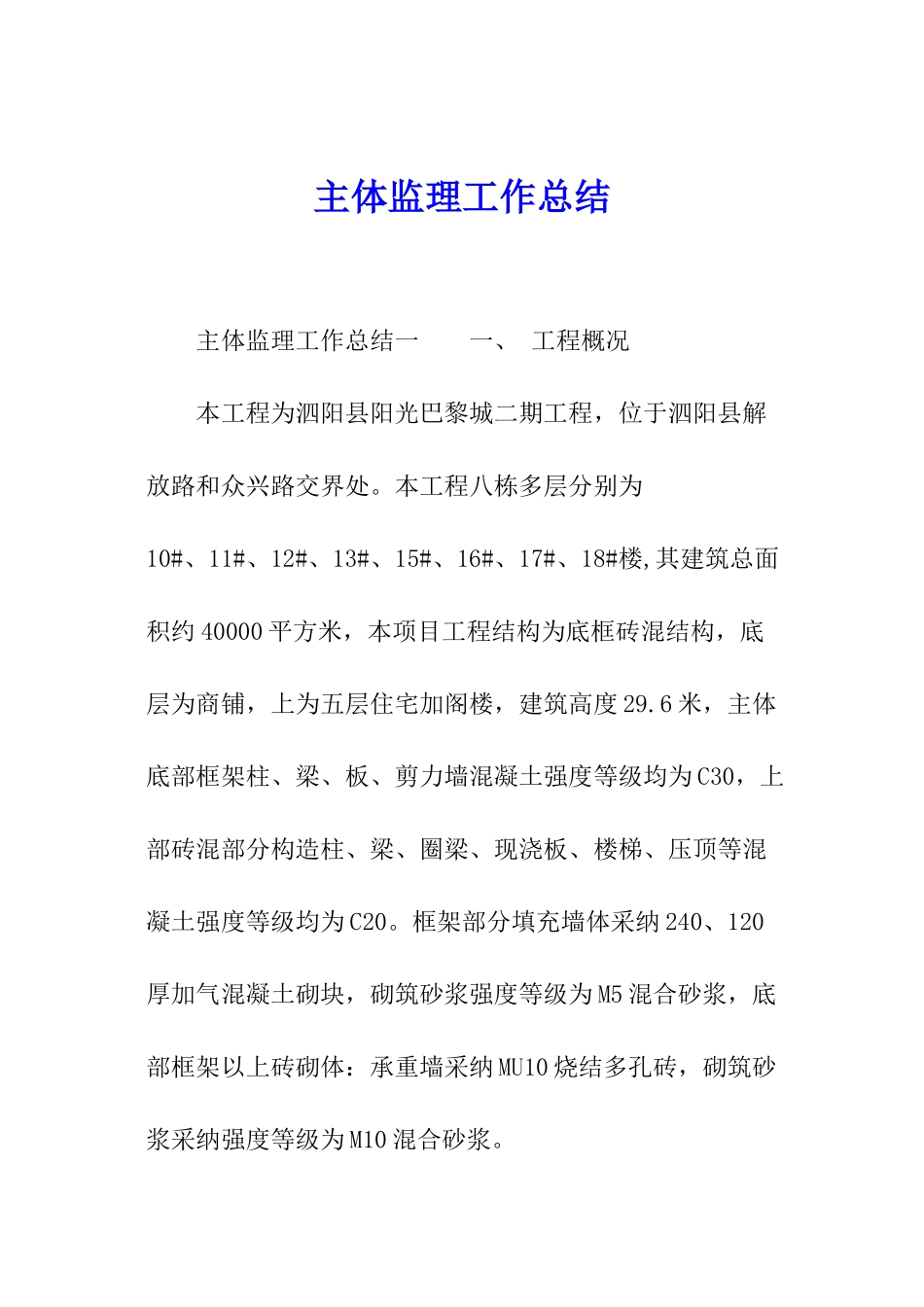 主体监理工作总结_第1页