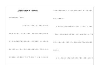 主管试用期转正工作总结