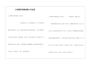 义务教育均衡发展工作总结