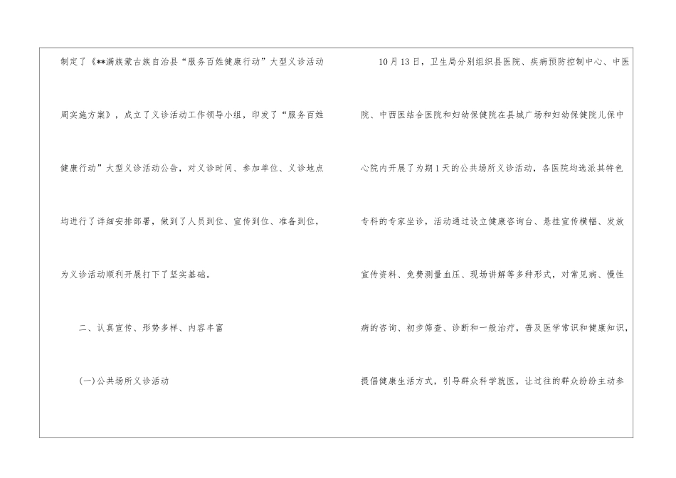 义诊活动总结模板汇编7篇_第2页