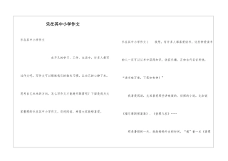 乐在其中小学作文