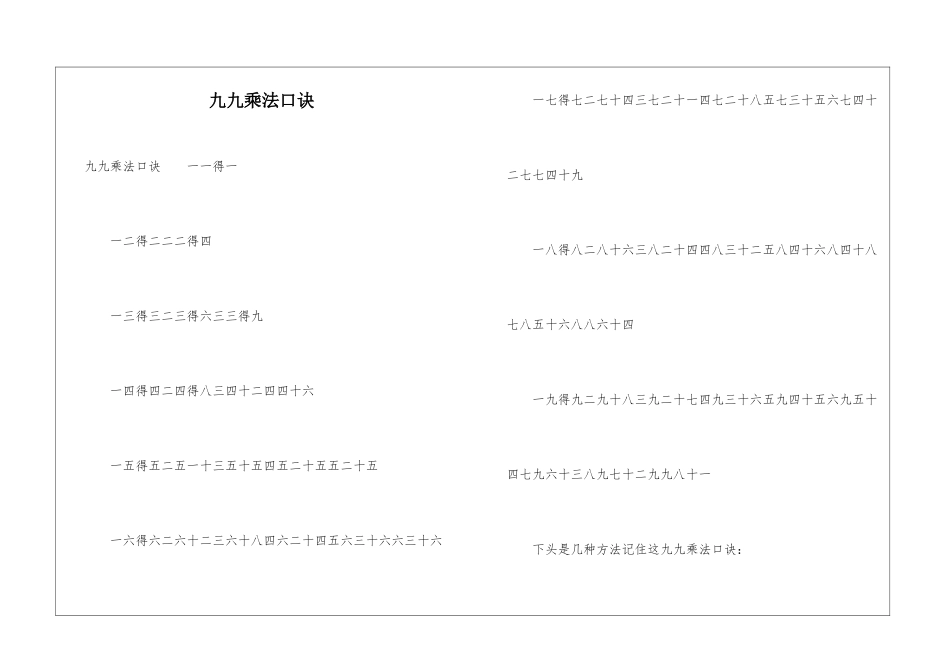 九九乘法口诀_第1页