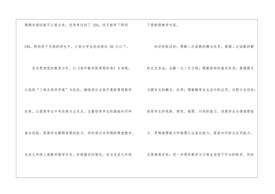 九年级上册数学教学计划集锦八篇_第2页