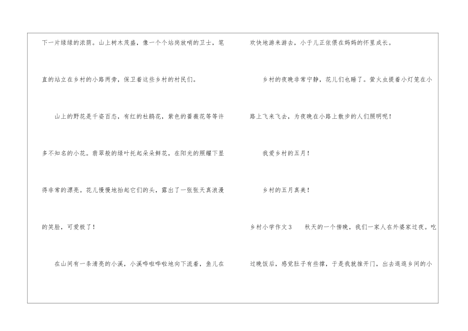 乡村小学作文_第3页