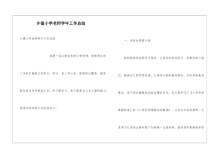 乡镇小学教师学年工作总结