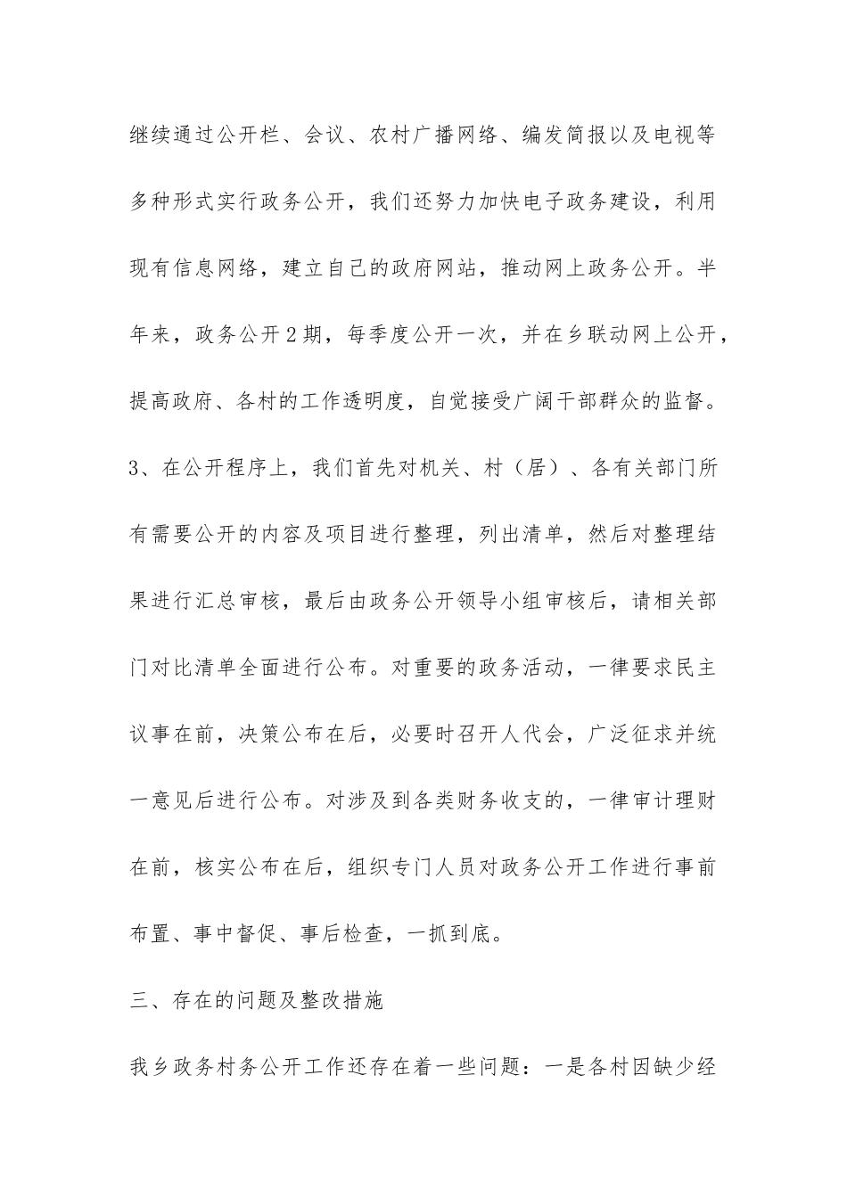 乡镇政务公开自查报告-_第3页