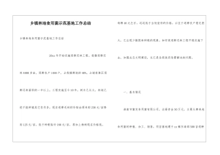 乡镇林地食用菌示范基地工作总结