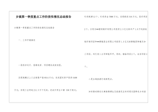 乡镇第一季度重点工作阶段性情况总结报告