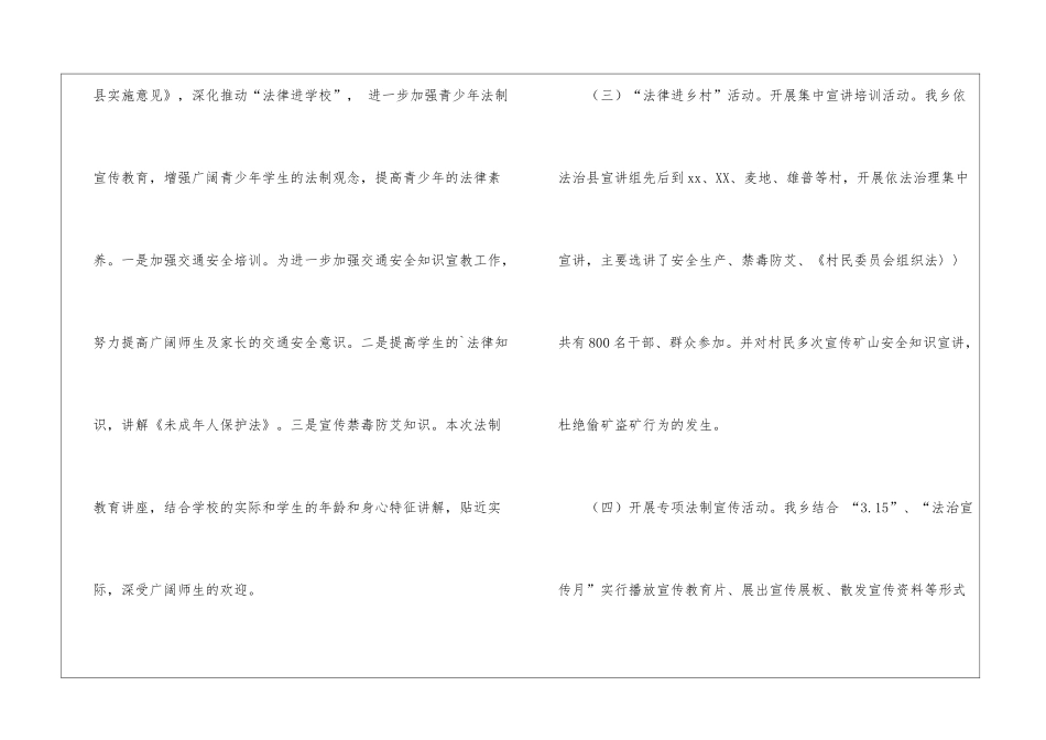 乡镇第一季度依法治理工作推进情况总结_第3页