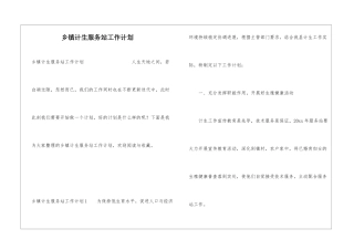 乡镇计生服务站工作计划