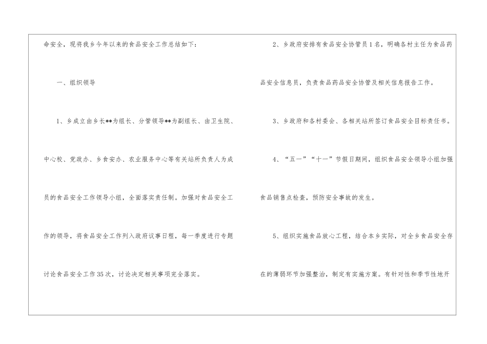 乡食品安全工作总结报告_第2页