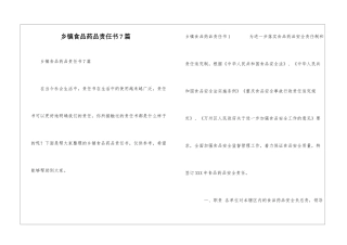 乡镇食品药品责任书7篇