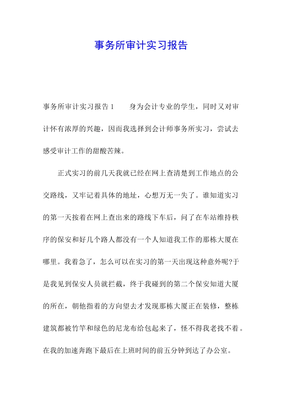 事务所审计实习报告_第1页