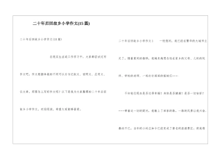 二十年后回故乡小学作文