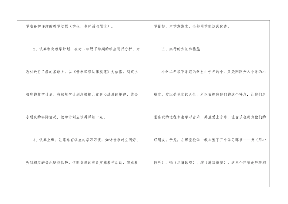 二年级下学期音乐教学工作总结_第2页