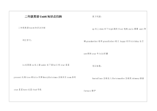 二年级英语Unit6知识点归纳