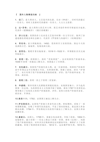 初中历史国外人物事迹总结