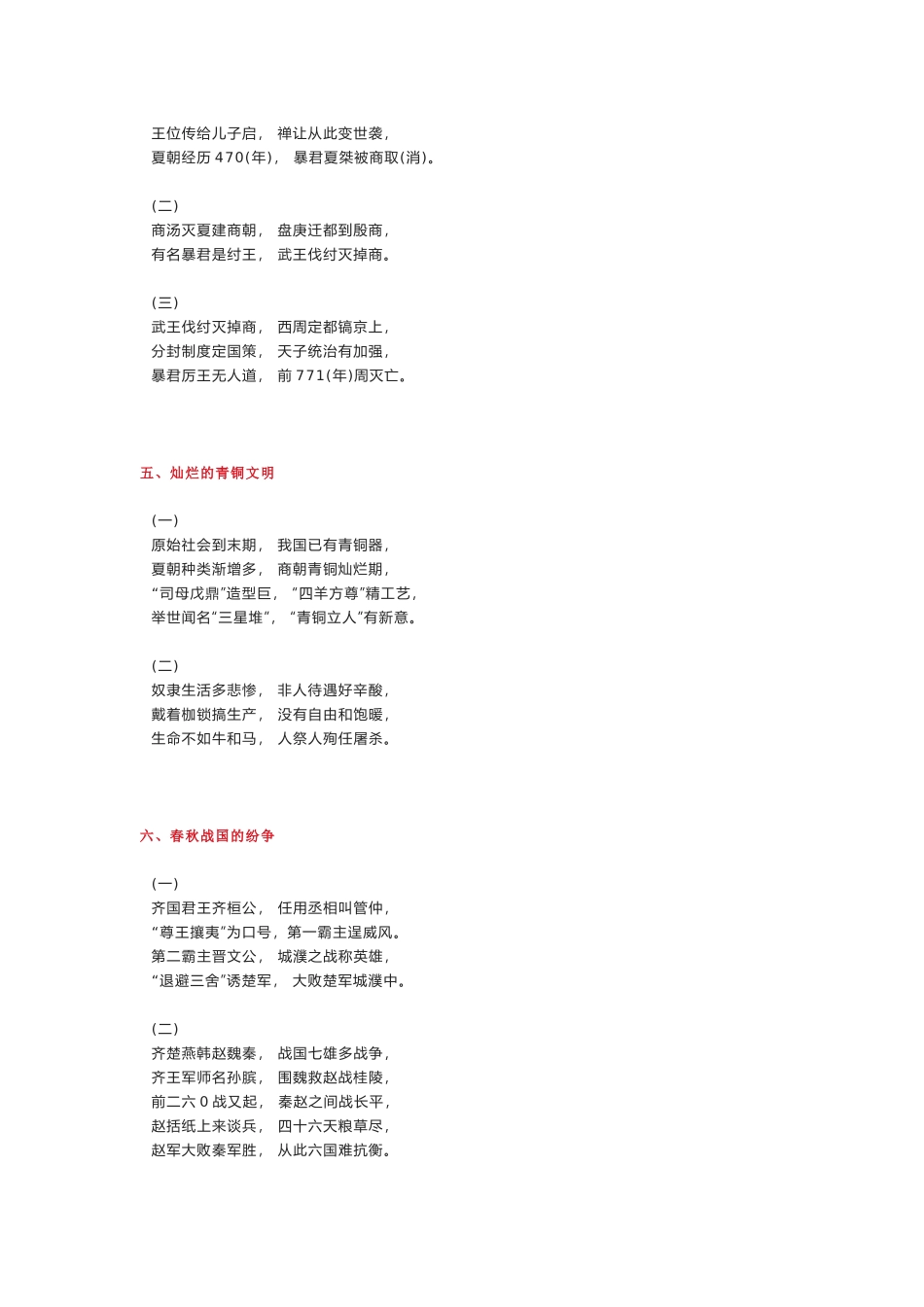 初中历史知识点顺口溜_第2页