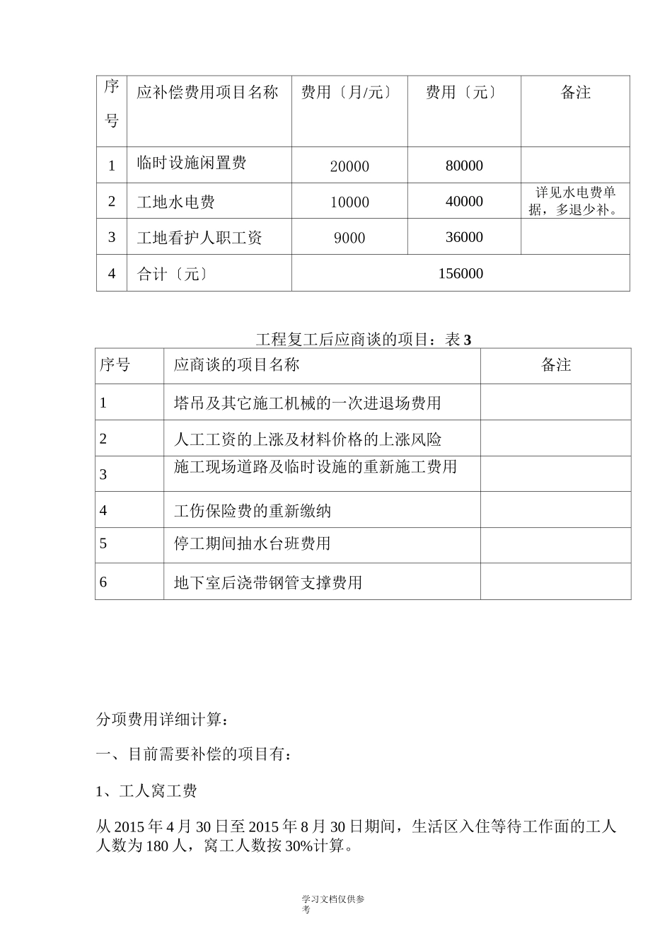 工地停工索赔报告_第3页