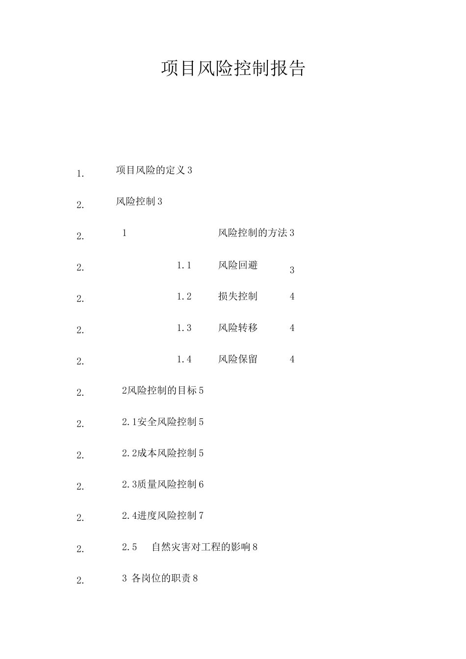 项目风险控制报告_第1页