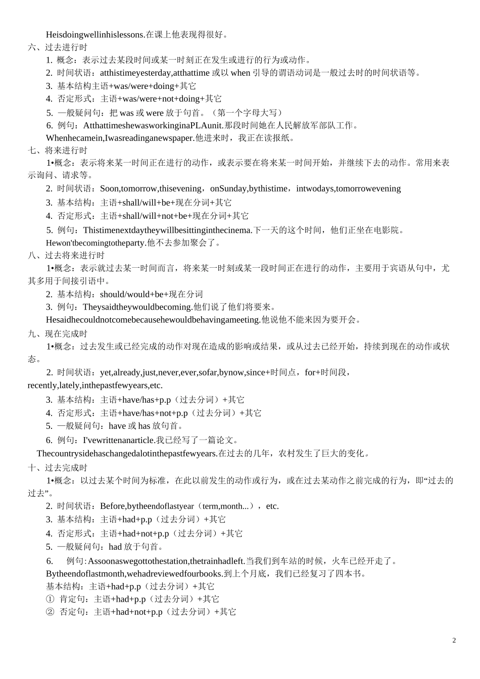高中英语中的16种时态详细讲解_第2页