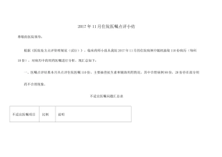 住院医嘱点评小结