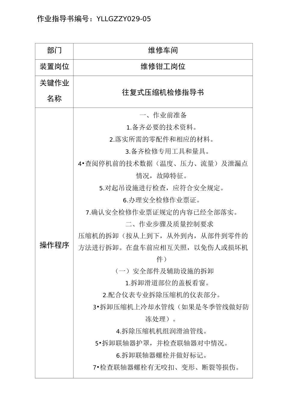 往复式压缩机检修操作规范 (1)_第2页