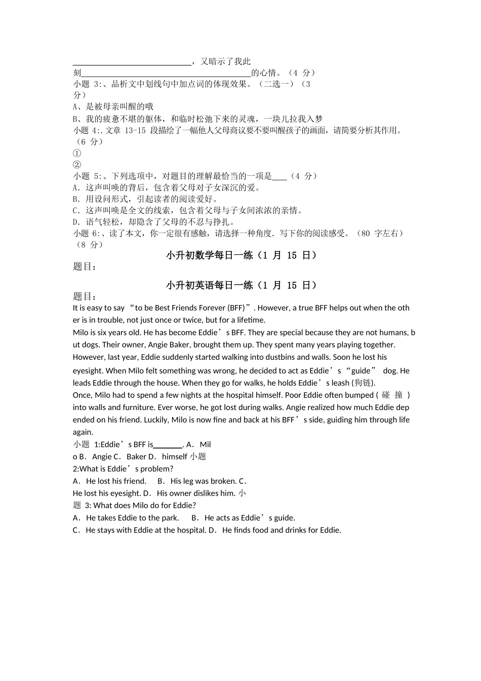 2025年小升初语数外1月15日_第2页
