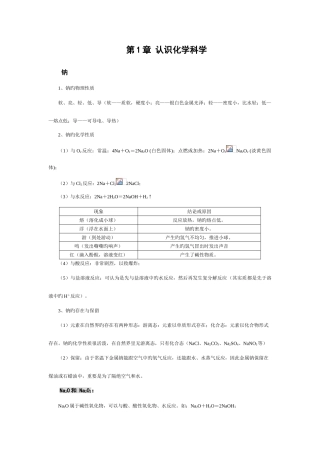 2025年鲁科版化学必修知识归纳