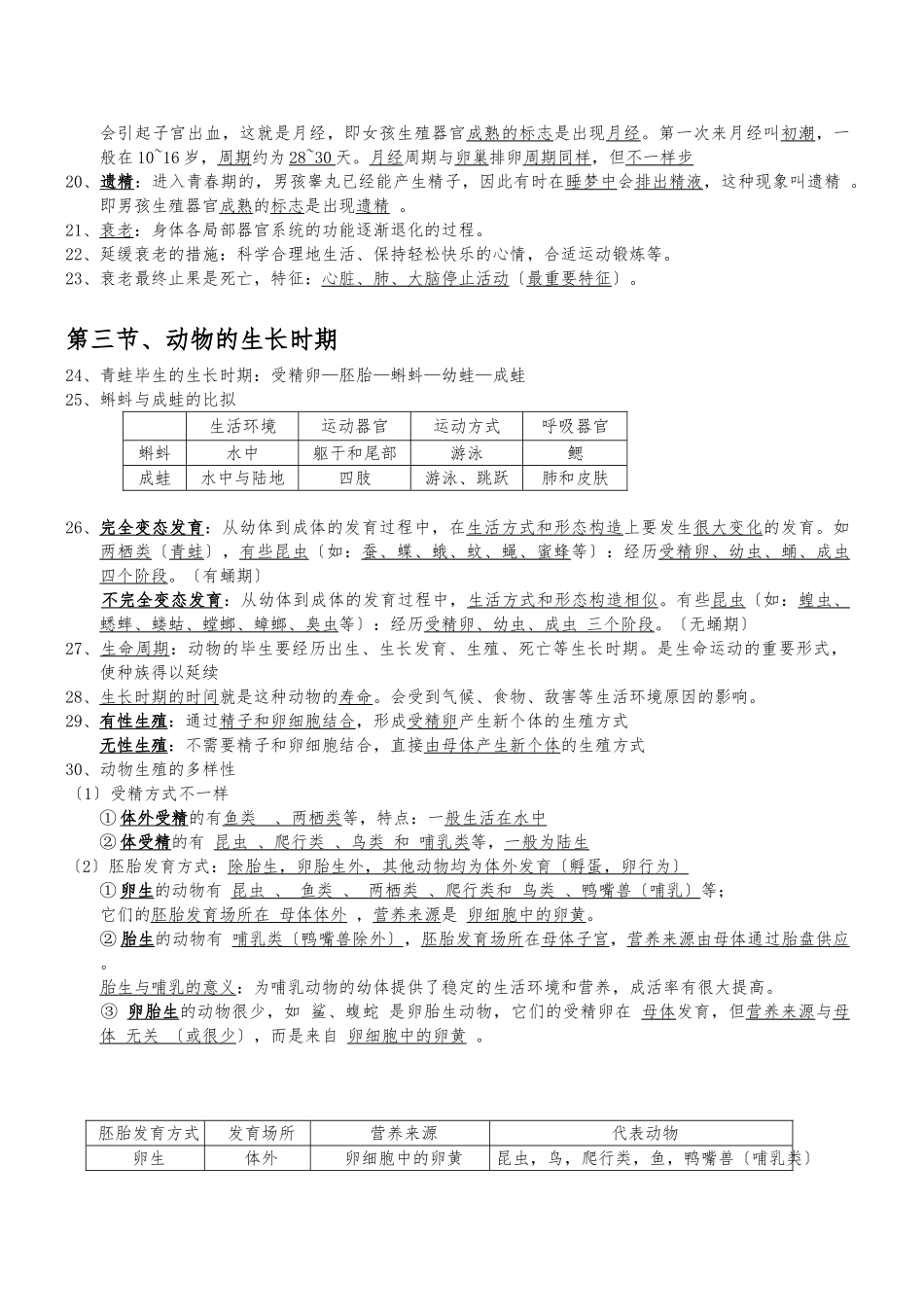 2025年七年级下册科学知识点汇总复习提纲_第3页