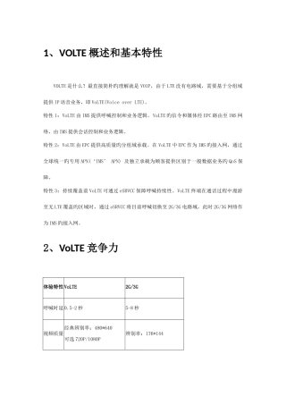 2025年VOLTE知识点