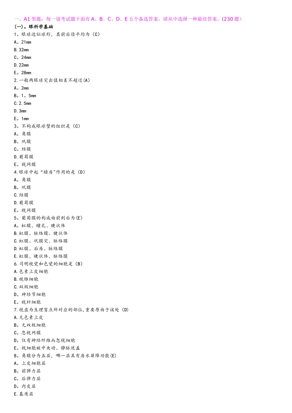 2025年眼科学题库_第1页