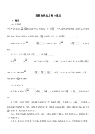 2025年完美版圆锥曲线知识点总结
