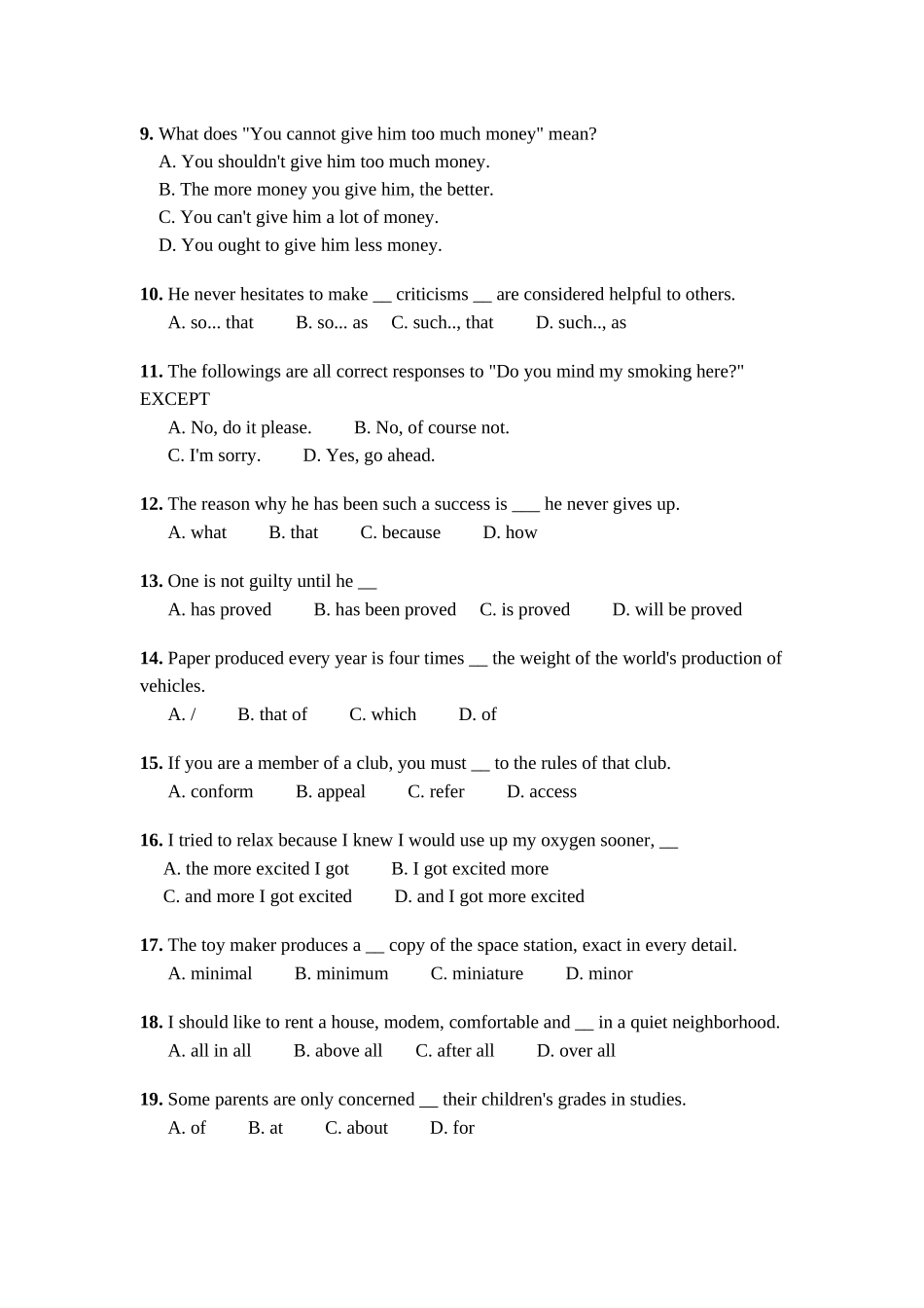 2025年英语专四专八语法与词汇练习题6备课讲稿_第3页