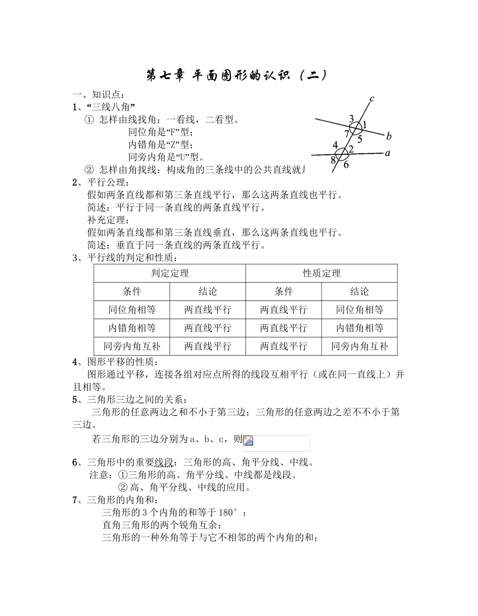 2025年苏教版七年级下册数学知识点总结王亚平专用教学内容_第2页
