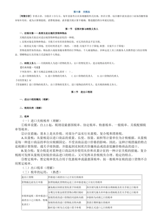 2025年注册会计师税法打印版关税法