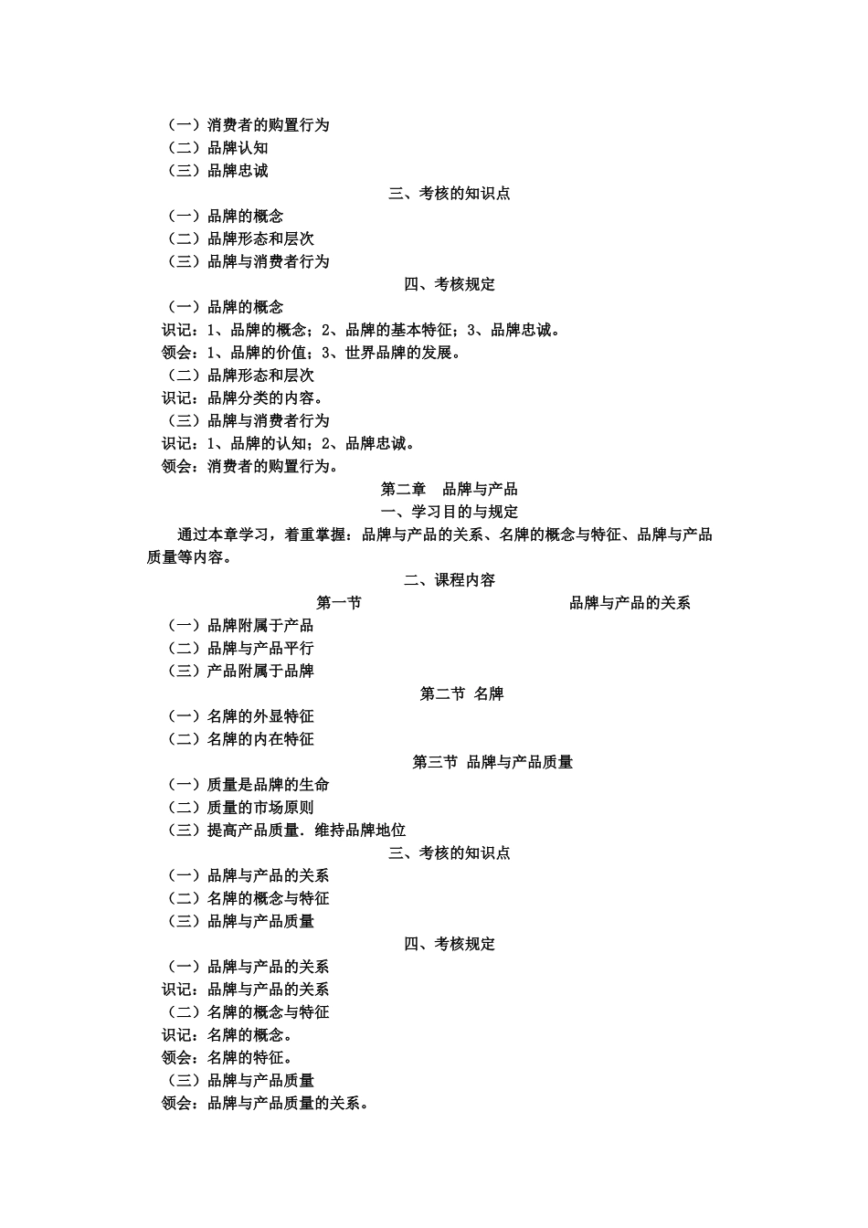 2025年品牌营销策划与管理自学考试大纲_第2页