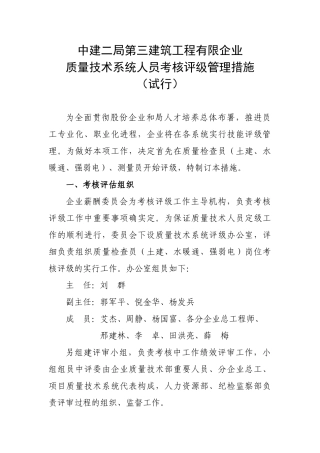 2025年质量技术系统人员考核评级管理办法质检试行