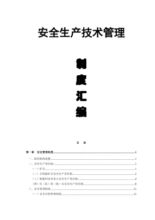 2025年煤矿集团安全生产技术管理制度汇编全套