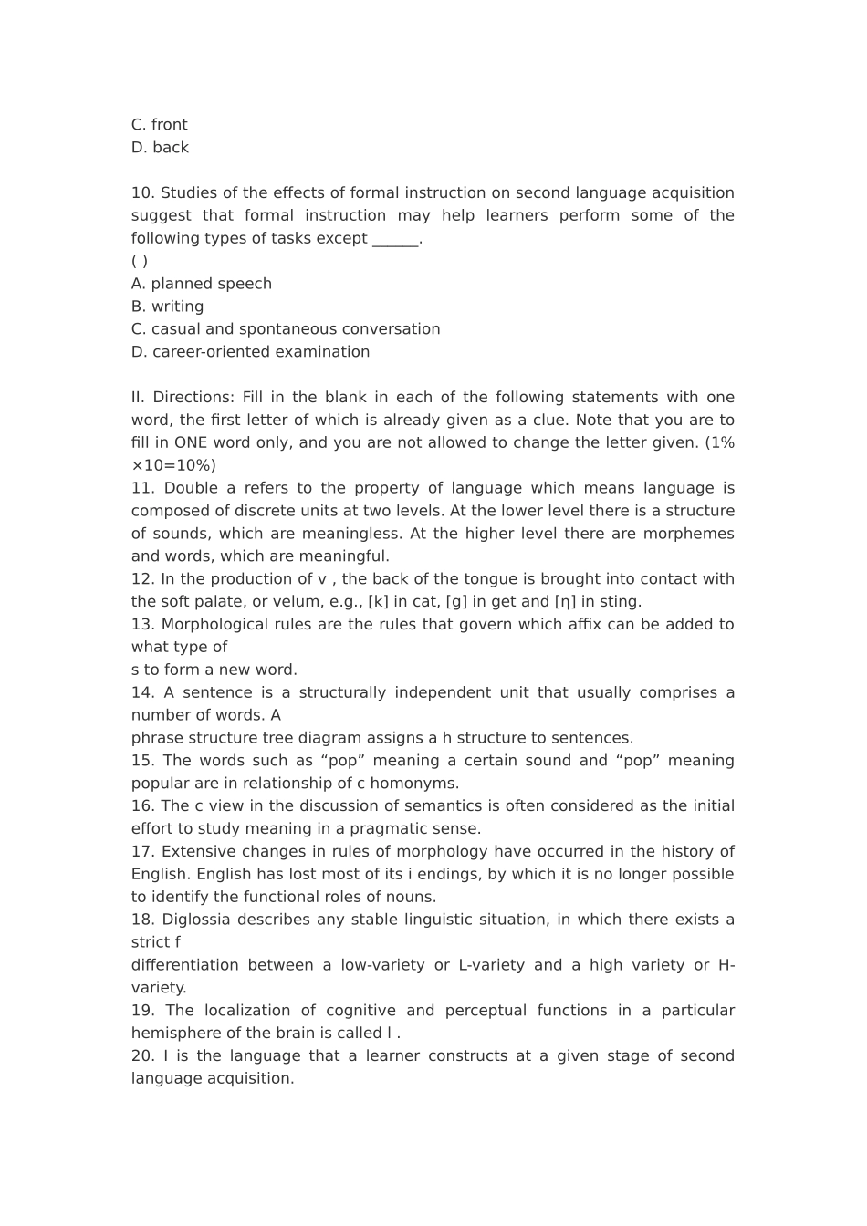 2025年全国1月高等教育自学考试现代语言学试题_第3页