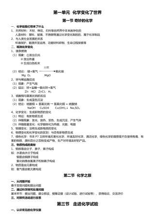 2025年鲁教版初三化学全册知识点