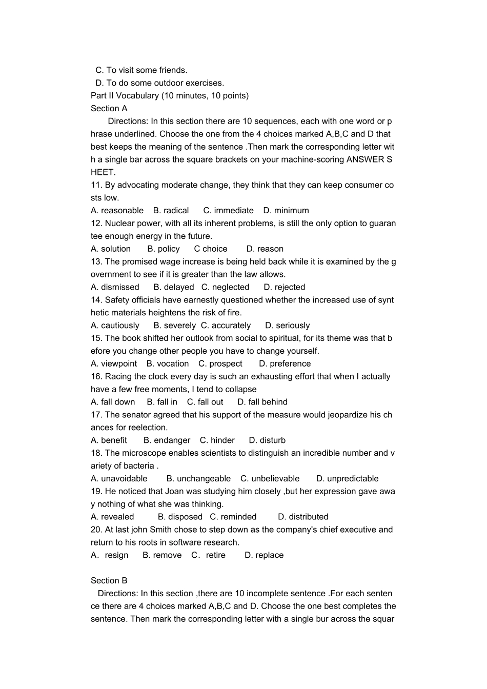 2025年同等学力全国英语试卷与答案_第3页