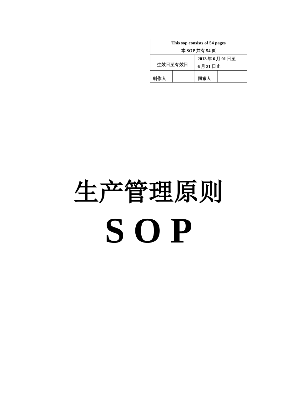 2025年生产管理标准SOP全套_第1页