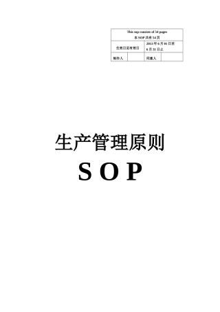 2025年生产管理标准SOP全套