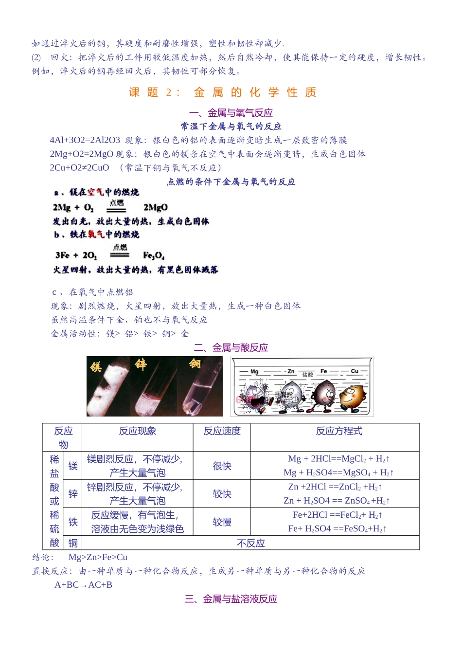 2025年人教版化学金属和金属材料知识点总结复习进程_第3页
